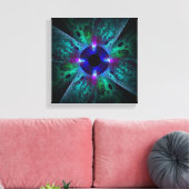 ザアイ抽象芸術アートブラックアンドホワイト キャンバスプリント (インサイチュ (リビング))