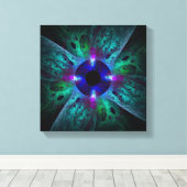 ザアイ抽象芸術アートブラックアンドホワイト キャンバスプリント (インサイチュ (ウッドフロア))