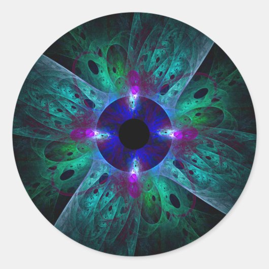 ザアイ抽象芸術アートラウンドステッカー ラウンドシール (正面)