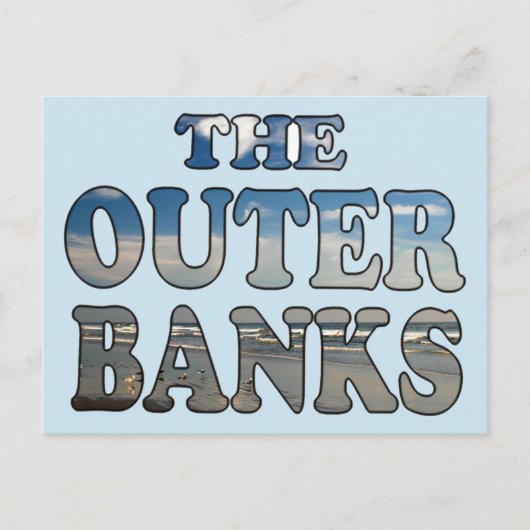 ザアウターバンクスビーチ文字 ポストカード (正面)