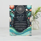 ザアクアシンドワーク積み重ねシーガラスブライダルシャワー 招待状 (スタンド正面)
