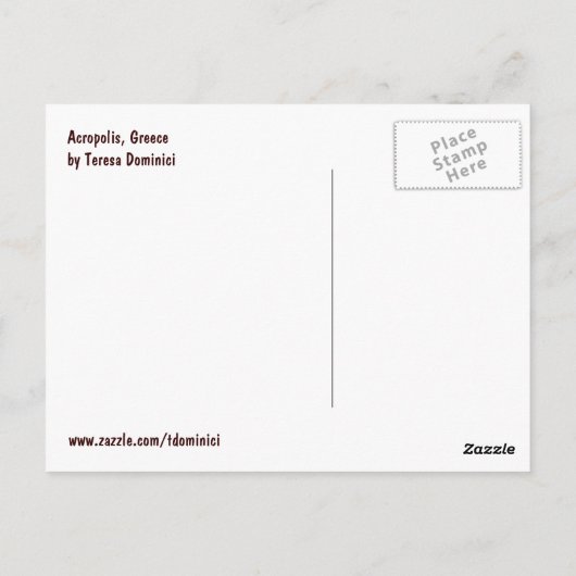 ザアクロポリス,アテネポストカード ポストカード (裏面)