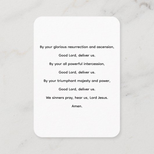 ザアセンション祈りの言葉 名刺 (裏面)