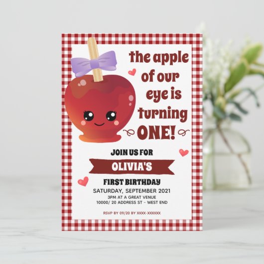 ザアップルオブザアイガール誕生日招待状 招待状 (スタンド正面)