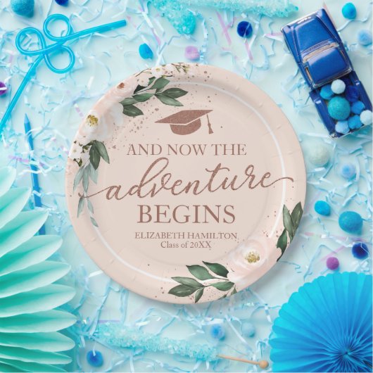 ザアドベンチャーがピンク赤面フローラグラードパーティー ペーパープレート (パーティー)