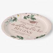 ザアドベンチャーがピンク赤面フローラグラードパーティー ペーパープレート (アングル)