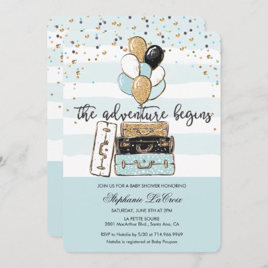 ザアドベンチャーがベビーシャワー招待状を開始 招待状 (正面/裏面)