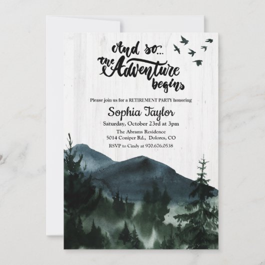 ザアドベンチャーが引退パーティの招待状 招待状 (正面)