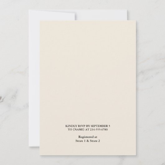 ザアドベンチャーパスポートボーディングパスブライダルシャワー 招待状 (裏面)