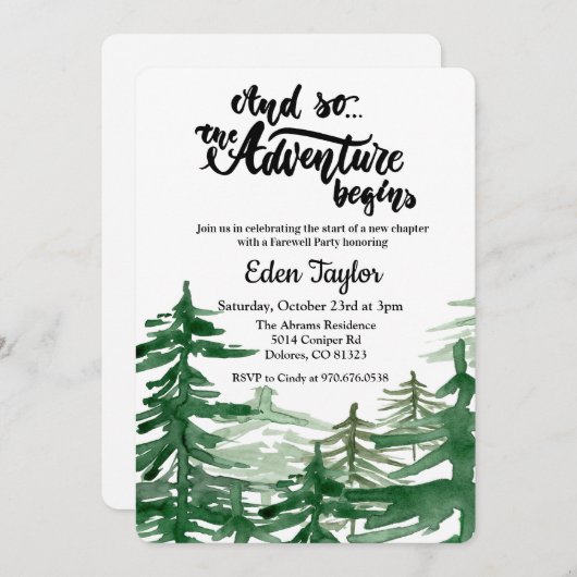 ザアドベンチャービッズセイバーパーティの招待状 招待状 (正面/裏面)