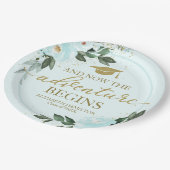 ザアドベンチャー開始金ゴールドティール（緑がかった色）フローラグラードパーティー ペーパープレート (アングル)