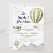 ザアドベ素晴らしントホットエアバルーンセージ緑 招待状 (正面)