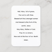 ザアヌプテンスヘイルメアリー祈りの言葉カード 名刺 (裏面)