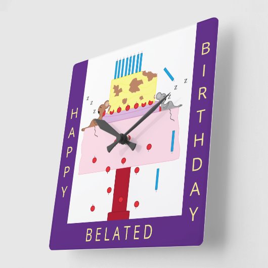 ザアフタヌーン昼寝 – ベレーション誕生日:正方形の壁 スクエア壁時計 (傾斜)