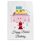 ザアフタヌーン昼寝 – ベレーテッド誕生日媒体ギフトバ ミディアムペーパーバッグ (正面)