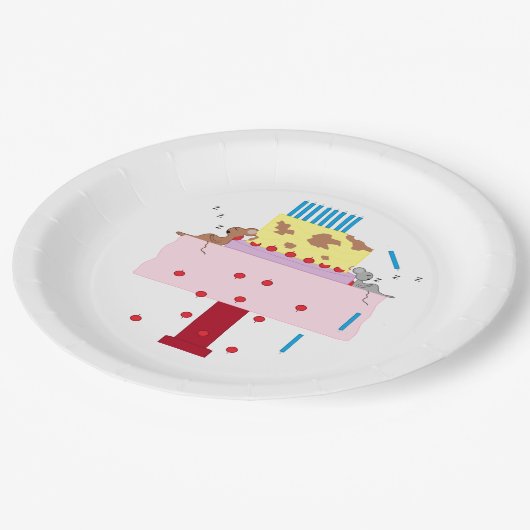 ザアフタヌーン昼寝 – 遅れた誕生日 ペーパープレート (アングル)