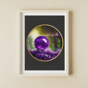ザアメジストOrbファンタジーデジタルアート ポスター