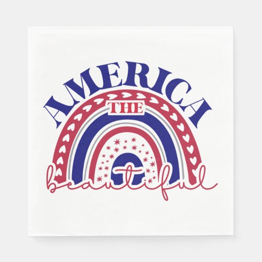 ザアメリカビューティフルレインボー スタンダードランチョンナプキン (正面)