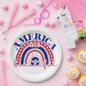 ザアメリカビューティフルレインボー ペーパープレート (パーティー)