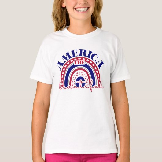 ザアメリカビューティフルレインボー Tシャツ (正面)