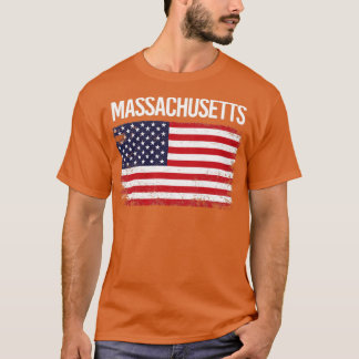 ザアメリカ国旗マサチューセッツ Tシャツ