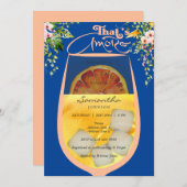 ザアモアピーチファズブルーアペロールブライダルシャワー 招待状 (正面/裏面)
