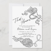 ザアモーレおもしろいパスタ婚約 招待状 (正面)