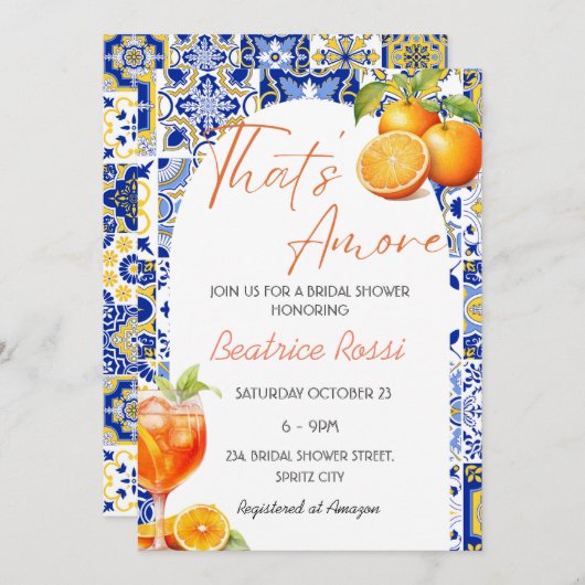 ザアモーレスピリッツシトラスブライダルシャワー 招待状 (正面/裏面)