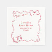 ザアモーレハンドドロッドパスタイタリアブライダルシャワー スタンダードカクテルナプキン (正面)