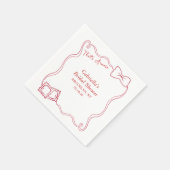 ザアモーレハンドドロッドパスタイタリアブライダルシャワー スタンダードカクテルナプキン (角)