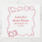 ザアモーレハンドドロッドパスタイタリアブライダルシャワー スパークリングワインラベル (シングルラベル)