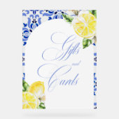 ザアモーレモンブルーイタリアンタイルブライダルシャワー アクリルサイン (正面)