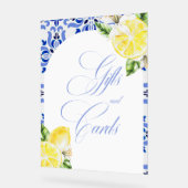 ザアモーレモンブルーイタリアンタイルブライダルシャワー アクリルサイン (傾斜)