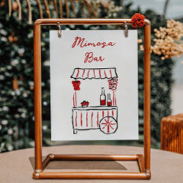 ザアモーレレッドイタリアンブライダルシャワーミモザバー ポスター