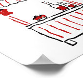 ザアモーレレッドイタリアンブライダルシャワーミモザバー ポスター (角)