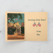 ザアラモヴィンテージテキサス州グリーティングカード カード (内部)