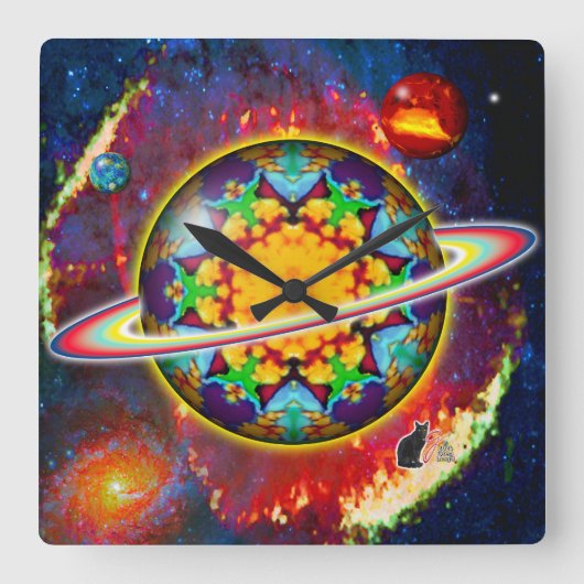 ザアルゴンオルブズカレイド スクエア壁時計 (正面)