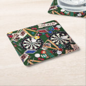 ザアルティメットゲームルームファインアート スクエアペーパーコースター (アングル)