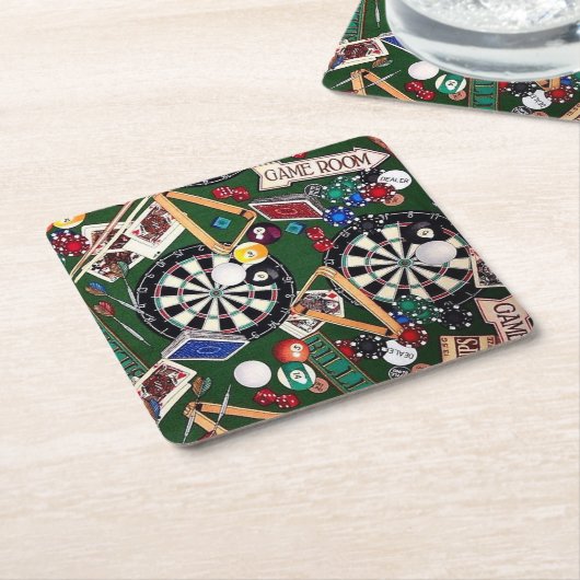 ザアルティメットゲームルームファインアート スクエアペーパーコースター (アングル)