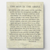 ザアレーナ引用文の男byセオドア・ルーズベルト フォトプラーク (正面)
