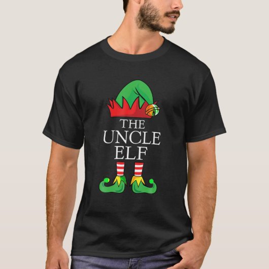 ザアンクル小妖精や小人クリスマスマッチンググループクリスマスパジャマ Tシャツ (正面)