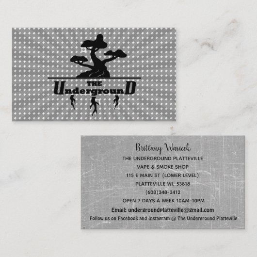 ザアンダーグラウンドビジネスカードグレーケージ 名刺 (正面/裏面)