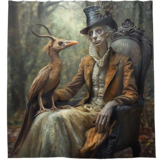 🎩ザアンティークヘーター – シュールレアリストポルトラiture シャワーカーテン (正面)