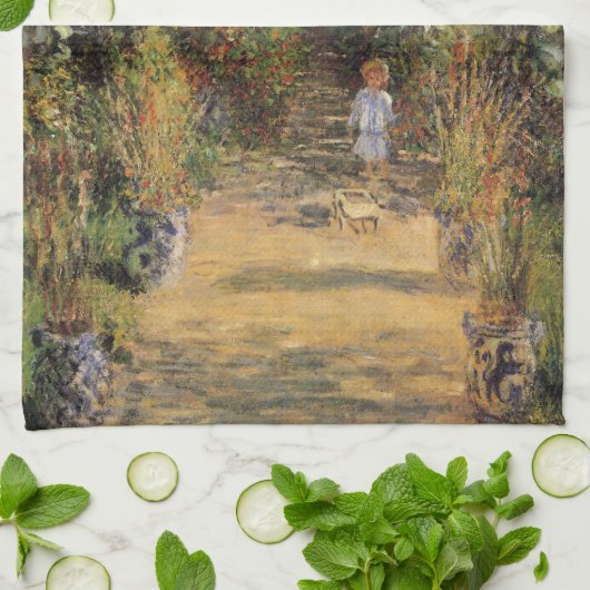 ザアーティストズガーデンアットベテウイルバイクロード・モネ キッチンタオル (折り畳み)