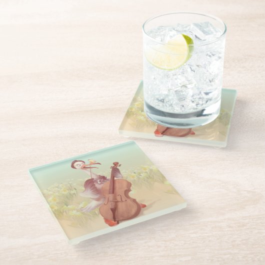 ザアーティスト素晴らしイン春 ガラスコースター (アングル)