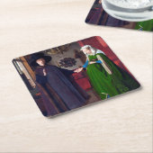 ザアーノルフィンポートレート、ヤン・ヴァン・エイク スクエアペーパーコースター (アングル)