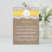 ザイエローサンドドルビーチ結婚式コレクション エンクロージャーカード (スタンド正面)