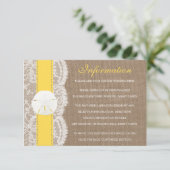 ザイエローサンドドルビーチ結婚式コレクション エンクロージャーカード (スタンド正面)