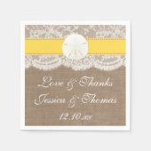 ザイエローサンドドルビーチ結婚式コレクション スタンダードカクテルナプキン (正面)