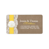 ザイエローサンドドルビーチ結婚式コレクション ラベル (正面)